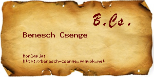 Benesch Csenge névjegykártya